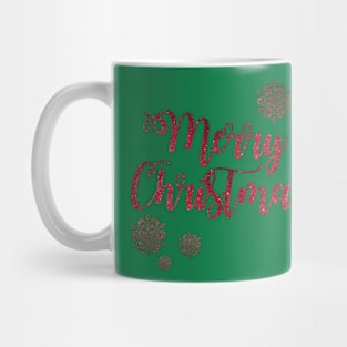 Merry Christmas Red Snowflake Mug